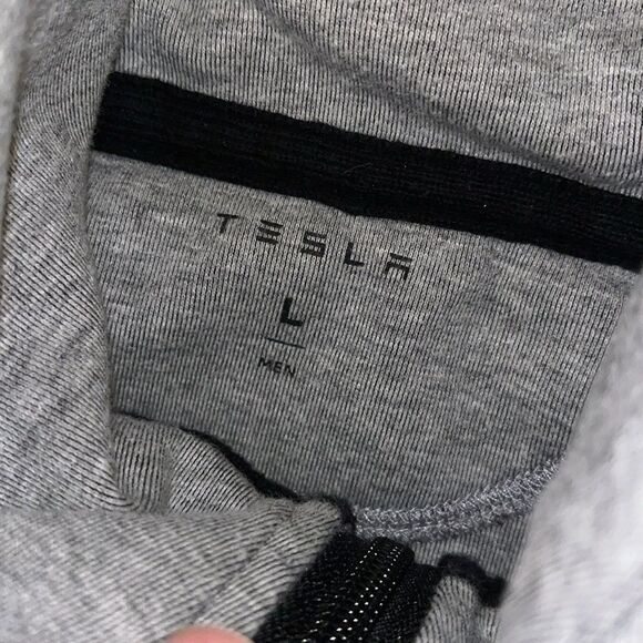 Men’s Tesla Hoodie Hooded Full Zipper Jacket Gray Performance Tech Slim Fit L - Picture 2 of 8